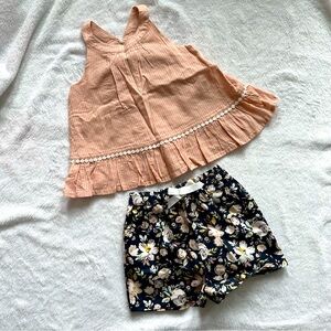 2/$20 Boho Floral Top and Shorts Set, 12m